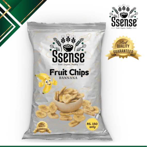 Organic banana chips, naturally sweet and dehydrated with no added sugar.